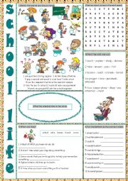 English Worksheet: School Life Vocabulary Exercises