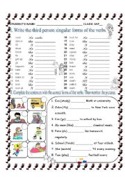 English Worksheet: present simple - affirmative