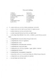 English Worksheet: Shops and buildings