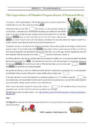 English Worksheet: Test - Being prepared for a natural disaster