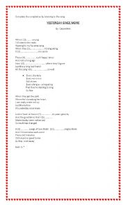 English Worksheet: Song for  listening practice  on past form