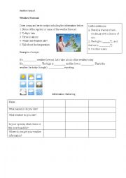 English Worksheet: Weather forecast