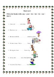 English Worksheet: possessive adjectives