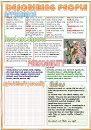 English Worksheet: Describing people