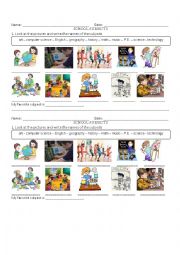 English Worksheet: School subjects 2