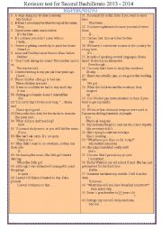 English Worksheet: revision test for 2nd Bachillerato, rephrasing