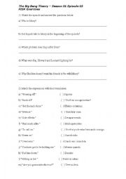 English Worksheet: The Big Bang Theory Activity