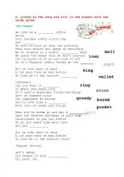 English Worksheet: KaChing by Shania Twain