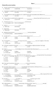 English Worksheet: grammar multiple choice