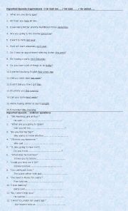 English Worksheet: Rewrite: Reported Speech & Indirect Questions