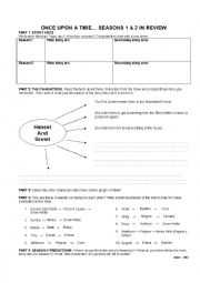 English Worksheet: ONCE UPON A TIME - SEASONS 1 & 2 IN REVIEW