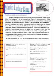 English Worksheet: Martin Luther King 