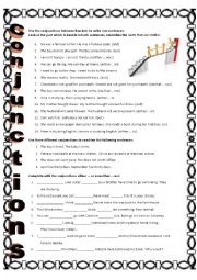 English Worksheet: Conjunctions