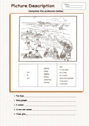 English Worksheet: Picture description