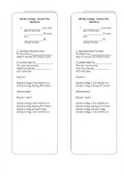 English Worksheet: Present Continuous with All my loving