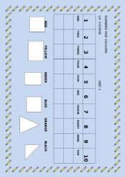 English Worksheet: NUMBERS AND COLOURS