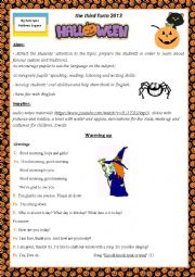 English Worksheet: Halloween lesson plan