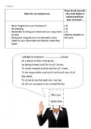 English Worksheet: classroom code of conduct