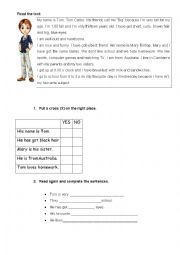 English Worksheet: Test 4th form