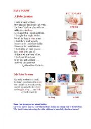 English Worksheet: BABY POEMS