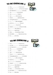 English Worksheet: TO BE EXERCISE