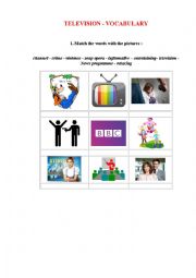 English Worksheet: Television Vocabulary