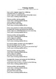 English Worksheet: Waltzing Matilda - Listening and fill in the blanks