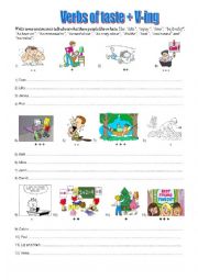 English Worksheet: Verbs of taste + gerund