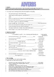 English Worksheet: adjectives and adverbs