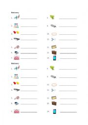 English Worksheet: Stationery with pictures