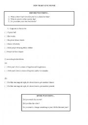 English Worksheet: New Years Eve Movie