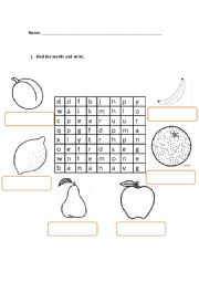 English Worksheet: Fruits 