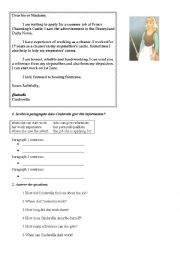 English Worksheet: Application letter - Cinderella