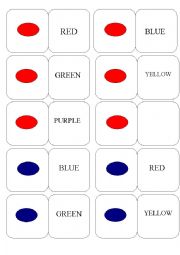 English Worksheet: colours domino
