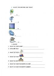 English Worksheet: Complete and Answer