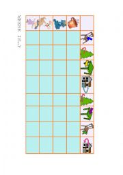 Listening grid. Prepositions.