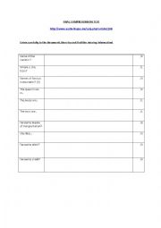 English Worksheet: Listening Grid (A1)