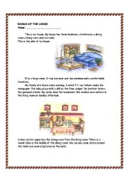 English Worksheet: Rooms of the house
