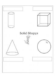 English Worksheet: SOLID SHAPES