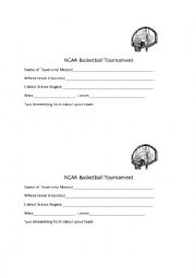 English Worksheet: NCAA Basketball Research Form