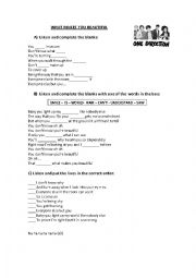 English Worksheet: What makes you beautiful - One Direction 