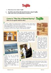 English Worksheet: READING ABOUT PERU: TRUJILLO