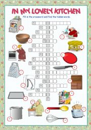 English Worksheet: Kitchen Crossword Puzzle