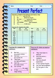 English Worksheet: Present Perfect