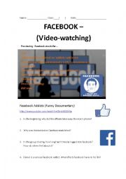 English Worksheet: Facebook Addicts - Fake documentary