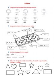 English Worksheet: Colours