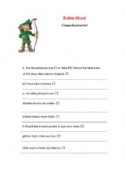 Robin Hood Comprehension test