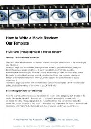 English Worksheet: write a movie review