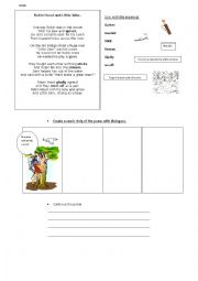 English Worksheet: Robin Hood and Little John- Poem activity