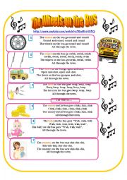 English Worksheet: The wheels on the bus song